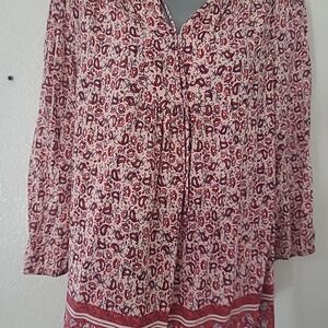 St. John's Bay Red and White Blouse